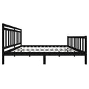 sengeramme 200x200 cm massivt træ sort