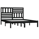sengeramme 140x190 cm massivt fyrretræ sort