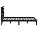 sengeramme 140x190 cm massivt fyrretræ sort