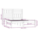sengeramme 120x200 cm massivt fyrretræ hvid