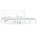 sengeramme 200x200 cm massivt fyrretræ hvid