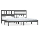 sengeramme 200x200 cm massivt fyrretræ grå