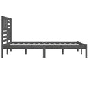 sengeramme 200x200 cm massivt fyrretræ grå