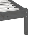 sengeramme 200x200 cm massivt fyrretræ grå