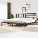 sengeramme 200x200 cm massivt fyrretræ grå