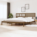 sengeramme 200x200 cm massivt fyrretræ gyldenbrun