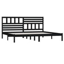 sengeramme 200x200 cm massivt fyrretræ sort