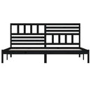 sengeramme 200x200 cm massivt fyrretræ sort