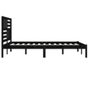 sengeramme 200x200 cm massivt fyrretræ sort