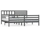 sengeramme 200x200 cm massivt træ grå