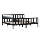 sengeramme 200x200 cm massivt træ sort