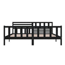 sengeramme 200x200 cm massivt træ sort
