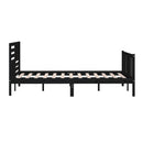 sengeramme 200x200 cm massivt træ sort