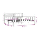 sengeramme 200x200 cm massivt træ sort