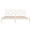 sengeramme 135x190 cm dobbelt massivt træ hvid