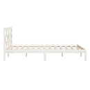 sengeramme 135x190 cm dobbelt massivt træ hvid