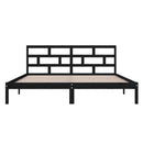sengeramme 140x190 cm massivt fyrretræ sort