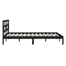 sengeramme 140x190 cm massivt fyrretræ sort