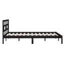 sengeramme 150x200 cm King Size massivt træ sort