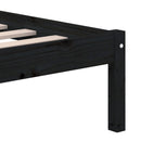 sengeramme 150x200 cm King Size massivt træ sort