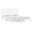 sengeramme 160x200 cm King Size massivt træ hvid