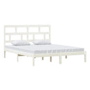 sengeramme 160x200 cm King Size massivt træ hvid