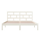 sengeramme 160x200 cm King Size massivt træ hvid