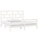 sengeramme 200x200 cm massivt fyrretræ hvid