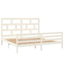 sengeramme 200x200 cm massivt fyrretræ hvid