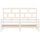 sengeramme 200x200 cm massivt fyrretræ hvid
