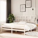 sengeramme 200x200 cm massivt fyrretræ hvid