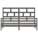 sengeramme 200x200 cm massivt fyrretræ grå