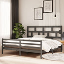 sengeramme 200x200 cm massivt fyrretræ grå