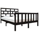 sengeramme 135x190 cm Double massivt fyrretræ sort