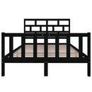 sengeramme 135x190 cm Double massivt fyrretræ sort