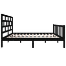 sengeramme 135x190 cm Double massivt fyrretræ sort