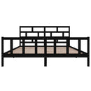 sengeramme 200x200 cm massivt fyrretræ sort