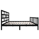 sengeramme 200x200 cm massivt fyrretræ sort