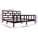 sengeramme 200x200 cm massivt fyrretræ sort