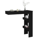 vægmonteret barbord 102x45x103,5 cm konstrueret træ sort