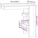 vægmonteret barbord 102x45x103,5 cm konstrueret træ sort