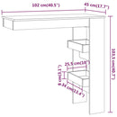 vægmonteret barbord 102x45x103,5 cm konstrueret træ betongrå