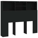 sengegavl med opbevaring 120x19x103,5 cm sort