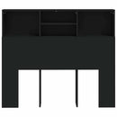 sengegavl med opbevaring 120x19x103,5 cm sort