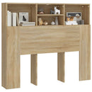 sengegavl med opbevaring 120x19x103,5 cm sonoma-eg