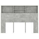 sengegavl med opbevaring 140x19x103,5 cm betongrå