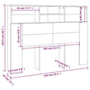 sengegavl med opbevaring 140x19x103,5 cm betongrå