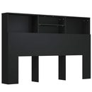 sengegavl med opbevaring 160x19x103,5 cm sort
