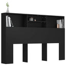 sengegavl med opbevaring 160x19x103,5 cm sort