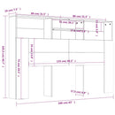 sengegavl med opbevaring 160x19x103,5 cm sort
